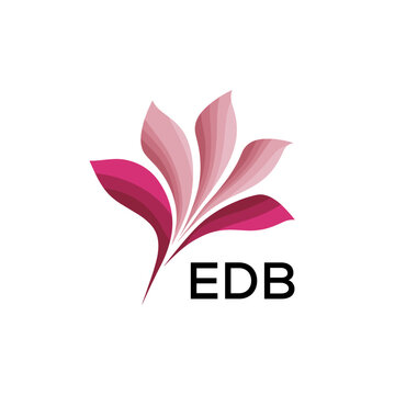 EDB Modern Floral Abstract Logo Design, EDB Later Logo, Creative Botanical Brand Identity
