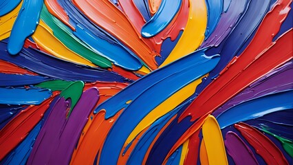 Vibrant Abstract Background of Colorful Paint Brushstrokes