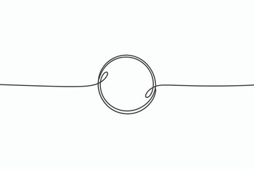 Minimalist single line drawing of a circle with flowing ends isolated on white background