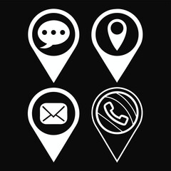 Set of location pin icons