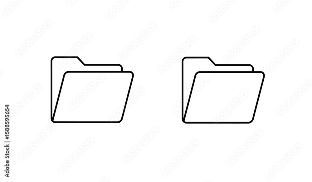 Poster two simple folder icons in black outline on a white background