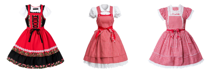 Isolated Traditional Dresses on Transparent Checkerboard Background