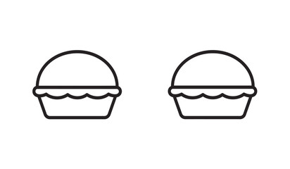 Two Simple Pie Icons Isolated on White Background for Design Elements