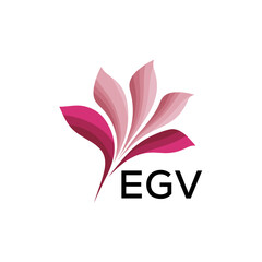 EGV Modern Floral Abstract Logo Design, EGV Later Logo, Creative Botanical Brand Identity, Minimalist Nature Inspired Logo. 
