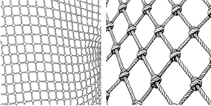 Black and white detailed rope nets texture