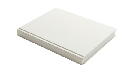 Blank hardcover book placed on a clean surface ready for writing or drawing isolated on transparent bg, cutout png