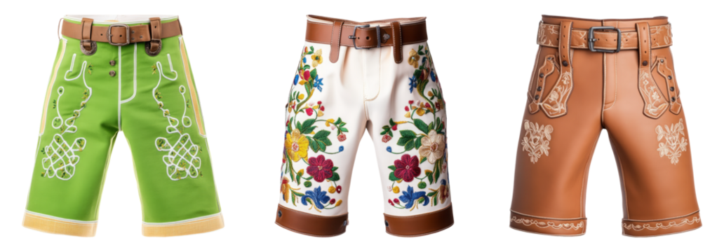 Colorful Shorts Collection Isolated on Transparent Background