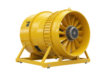 Isolated Heavy Duty Yellow Industrial Ventilation Fan Blower