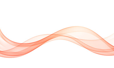 Red orange flowing waves on white background