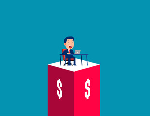Profit. Cute smile businessman with Investment growth