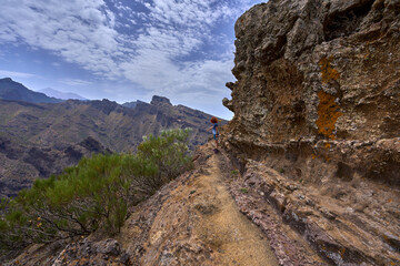 Cliffside trail in Teno mountains