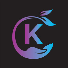 Fototapeta premium Charity Logo combine with letter K vector template