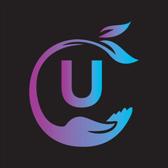 Obraz premium Charity Logo combine with letter U vector template