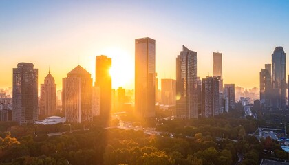 Obraz premium Cityscape at sunrise