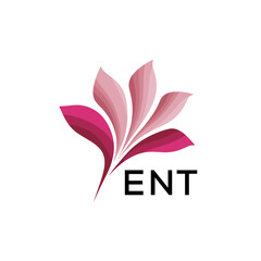 ENT Modern Floral Abstract Logo Design, ENT Later Logo, Creative Botanical Brand Identity
