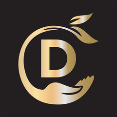 Charity Logo combine with letter D vector template
