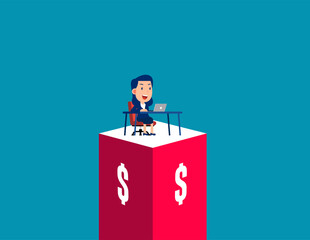 Profit. Cute smile businessman with Investment growth