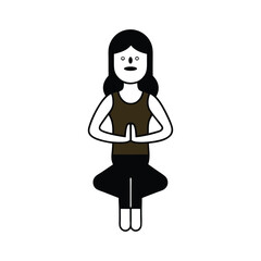 standing still meditation female exercise cartoon