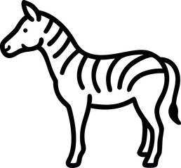 Obraz premium Graceful zebra walking across open savannah Line Art Vector illustration