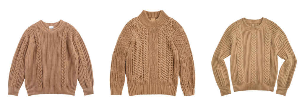 Cozy Knitted Sweaters Isolated on Transparent Background Design