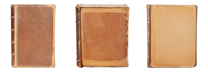 Vintage Book Covers Isolated on Transparent Background Collection