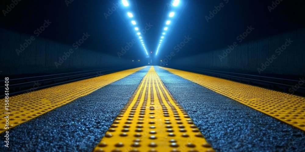 Aufkleber brightly lit subway station platforms exploring modern transport networks and efficient commutes