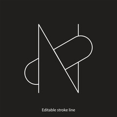 No pills symbol or icon. Vector stock illustration isolated on black background for design template medical, pharmacy, hospital, healthy bio shop concept web and print material. Editable stroke line.