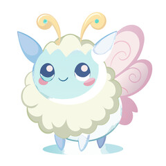 Fototapeta premium Whimsical Cloud Creature Vector | Fantasy Friend: Cute Vector Character | Playful Mythical Beast Illustration | Charming Forest Spirit Vector Art