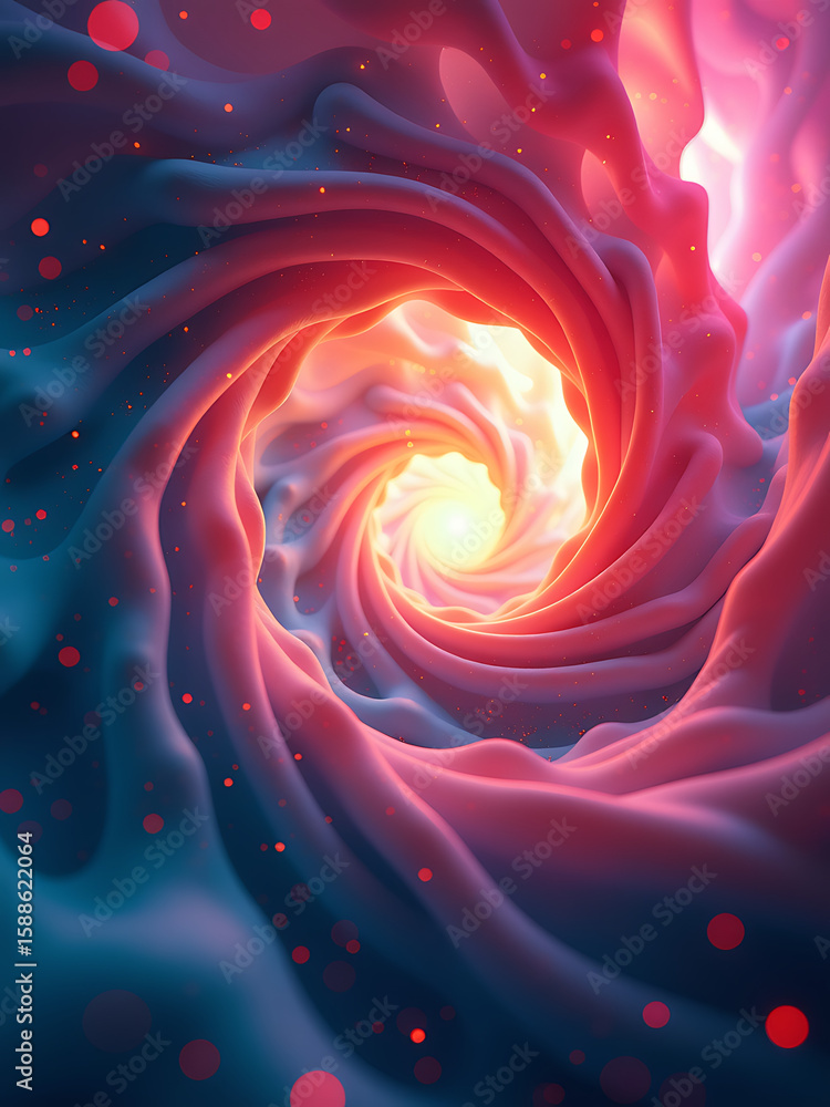 Poster mesmerizing blend vibrant swirling hues dance across screen kaleidoscopic vortex illuminated soft di