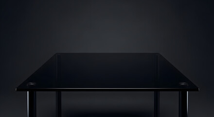 empty table on a black background