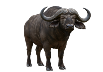 Isolated Cape Buffalo Wild Animal Horns