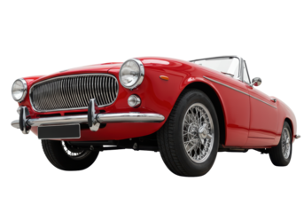 Isolated Red Convertible Classic Car Automobile
