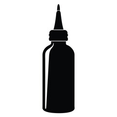 Black silhouette of a dropper bottle with a pointed tip
