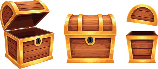 
Open and close wooden chest
