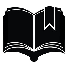 Open book with bookmark icon symbolizing knowledge and learning