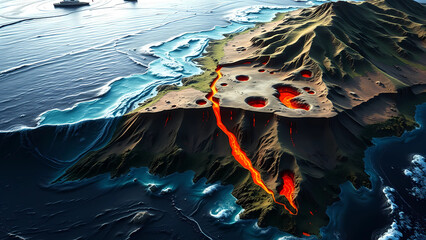 Mid-Ocean Ridges
Mid-Atlantic Ridge (16:9), subducting tectonic plates with fresh lava formations, rift valley with hydrothermal activity, ultra-high-resolution geological resolution