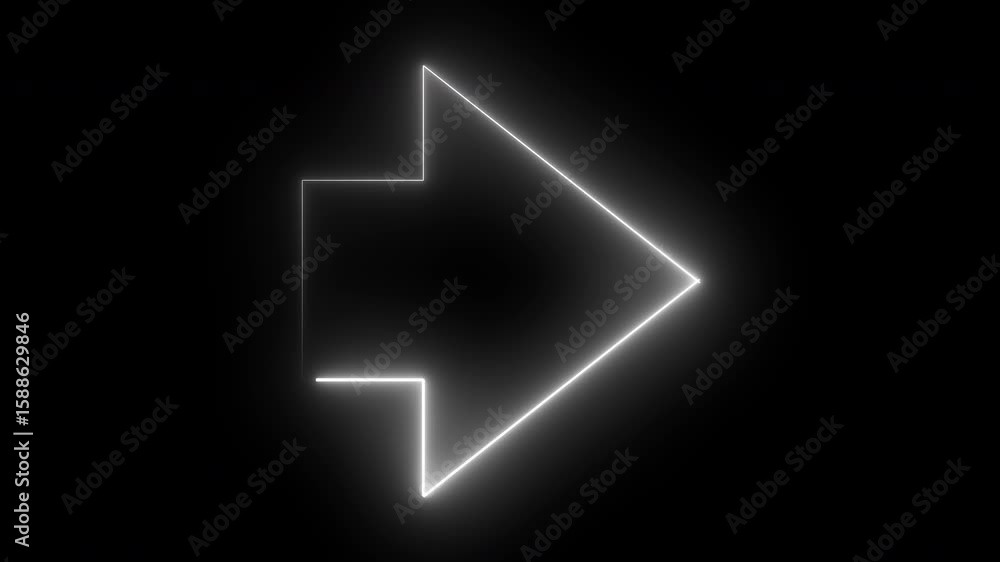 Poster arrow neon sign. computer generated 3d render