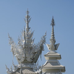 great art, small mosaics in the white temple in Thailand