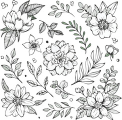 Seamless floral pattern with vintage flowers and leaves, perfect for textile design or decorative wallpaper