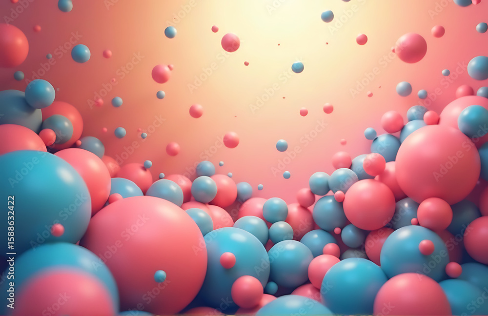 Poster kaleidoscopic blend vibrant swirling circles dots dominates frame set soft focus gradient backdrop w