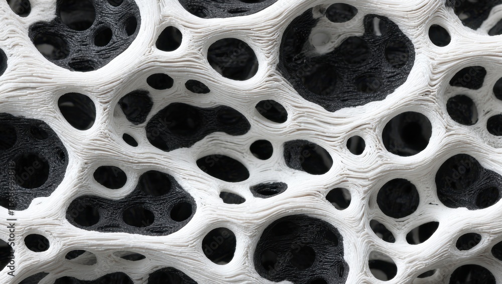 Poster intricate -printed lattice structure showcasing a mesmerizing interplay of light and shadow in black