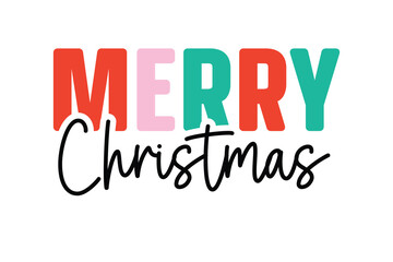 Merry Christmas - Retro Typography Design