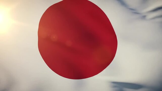 Japan Flag Waving in the Sunlight A Stunning Visual