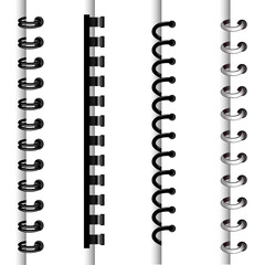 Set of Spiral Binding Styles – Notebook and Document Coil Binds