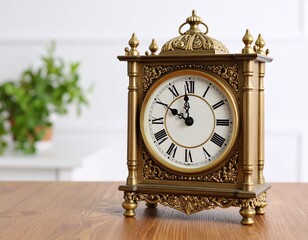 antique clock isolated on white