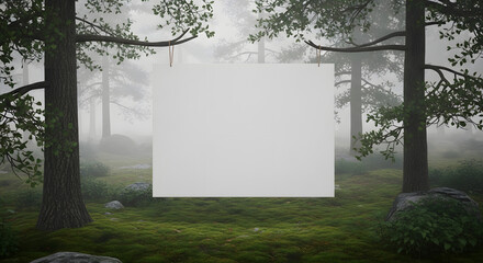blank billboard on the jungle