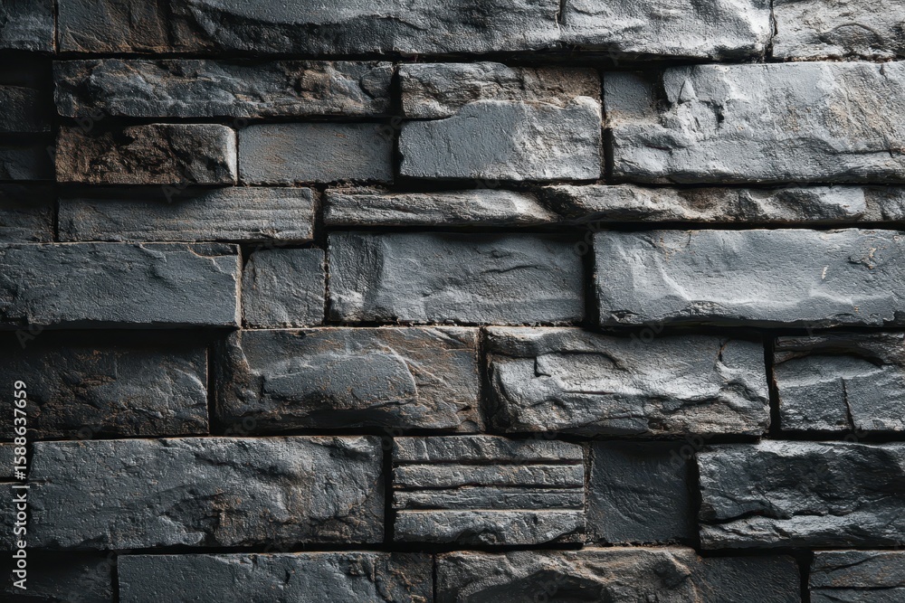 Aufkleber gray stone wall, rough texture and rectangular blocks give it a rustic look. good for backgrounds in