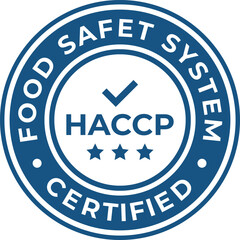 HACCP badge vector logo with checklist symbol for food safety labeling