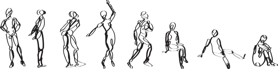 Dynamic Human Figure Sketches in Various Poses