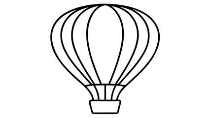 Naklejka premium Black Outline Hot Air Balloon Vector Illustration